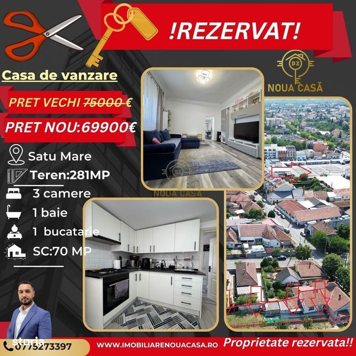 !REZERVATA!Reducere Casa de vanzare in Satu Mare,Teren 281MP