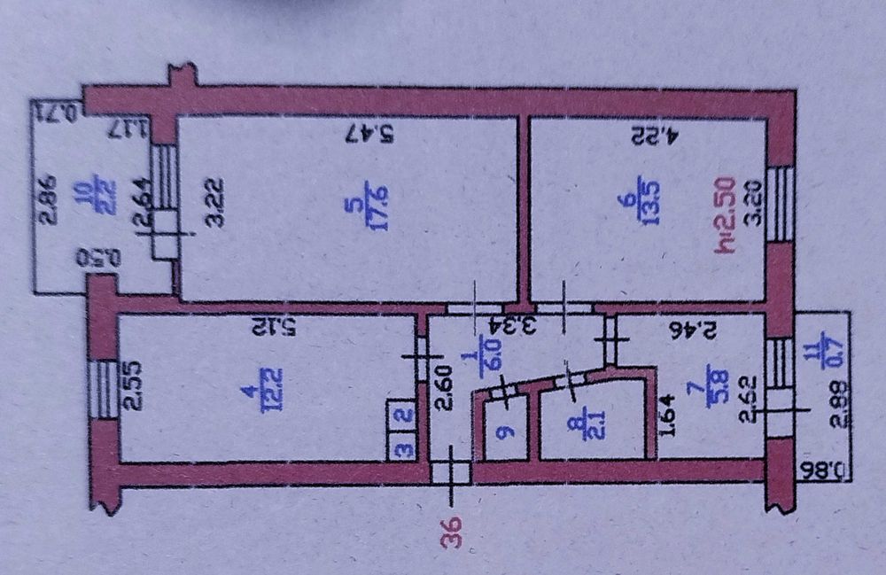 3-ком кв  2/5 Улан Мирас Империя