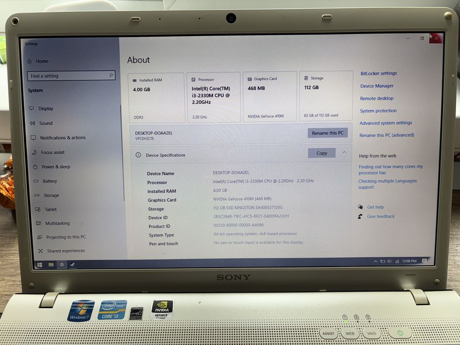 Vand Laptop Sony Vaio