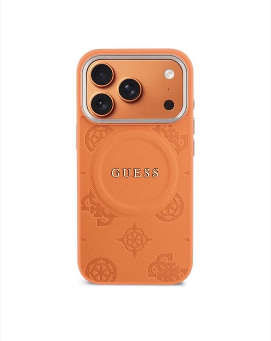 Защитен калъф GUESS Peony Hot Stamp Mag Safe,оранжев, за iphone 17 pro