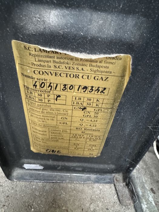 Convector gaz Lampart