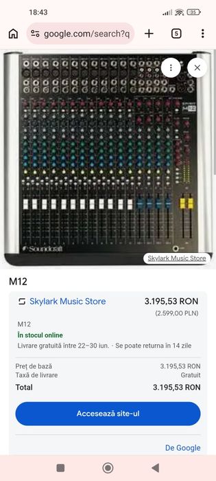 Mixer Soundcraft Spirit M12 - Un tanc analogic, sunet de studio (Impecabil)