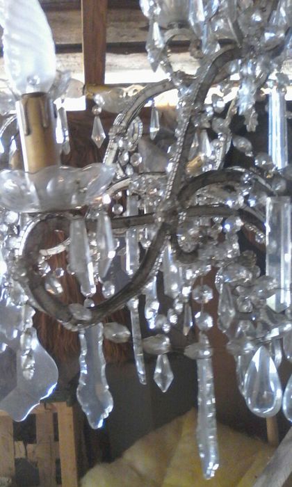 candelabru 12 brațe/cristale Bohemia,stil Luis XIV,baroque/90 cm