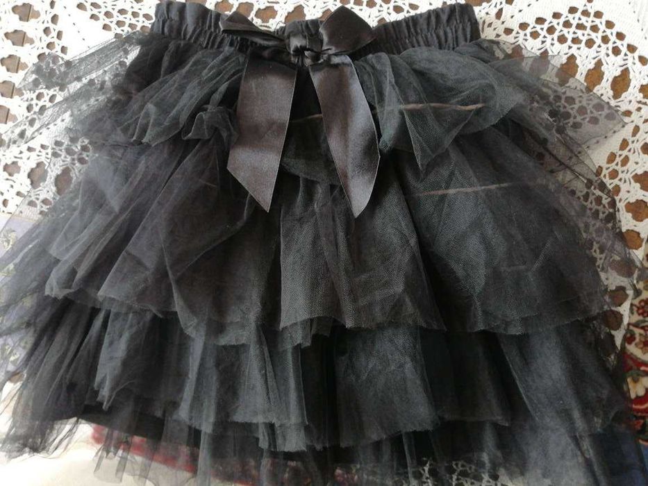 Детска тюлена пола с ластично коланче и панделка - ръст 152 см