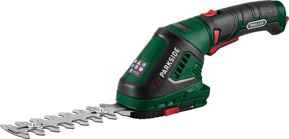Foarfecă cu acumulator pentru iarbă și arbuști PARKSIDE PGSA 4 C4, 4V, 2Ah, 2 în 1, cu încărcător