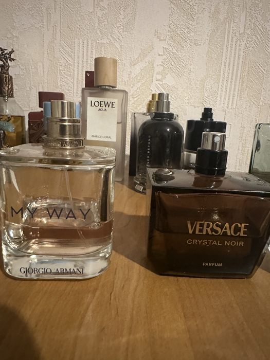 Armani My Way, Versace Crystal Noir, Valentino green stravaganza