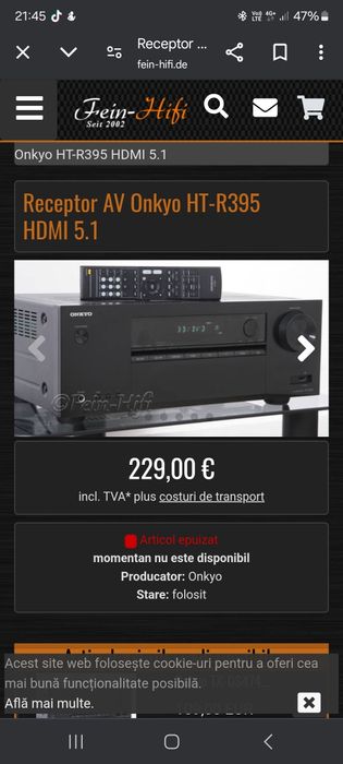 Amplituner bluetooth Onkyo ht-r395 Ploiesti • OLX.ro