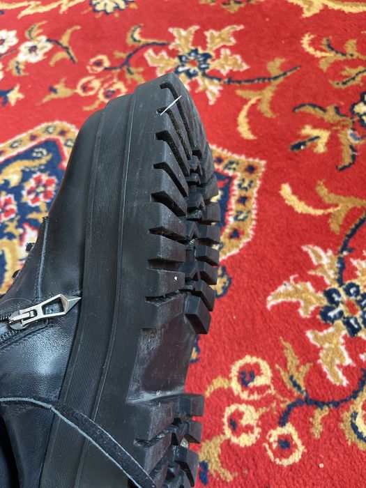 Сапоги зимние кожанные черные