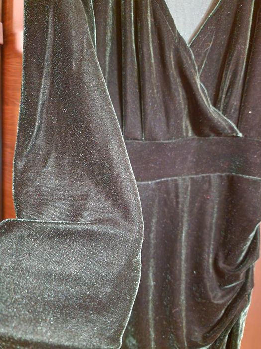 Rochita verde inchis catifea