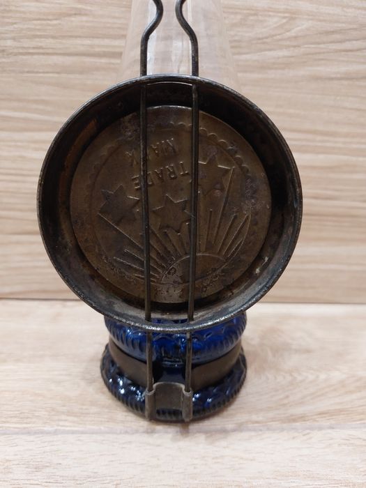 Газов фенер DITMAR BRUNNER Австрия, син цвят на стъклото.