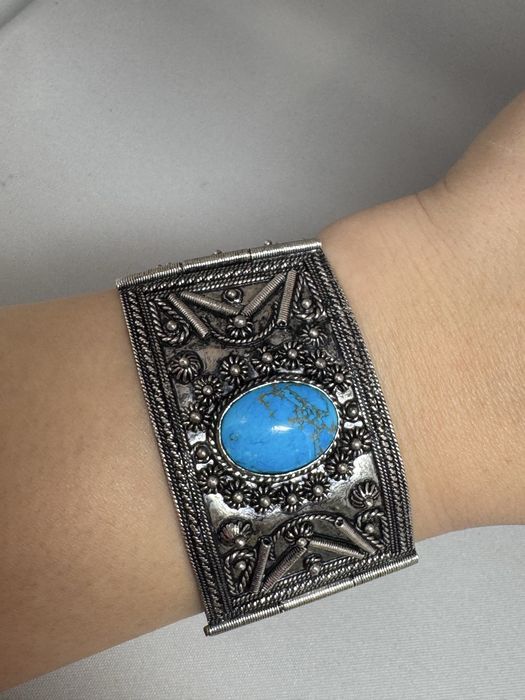 Bratara Navajo din argint si turcoaz