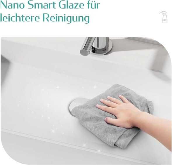 Lavoar EMKE de blat, 70 x 40 x 11 cm, lavoar suspendat pentru baie