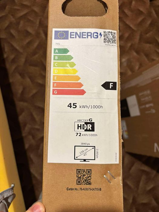TCL 43” 4K HDR Google TV – нов, в оригинален кашон