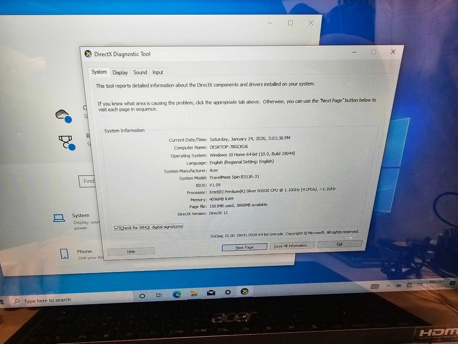 Laptop tableta IPS Acer travelmate spin B311R-31 11 ore baterie