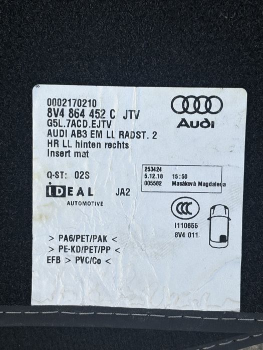 Стелки AUDI A3 8v