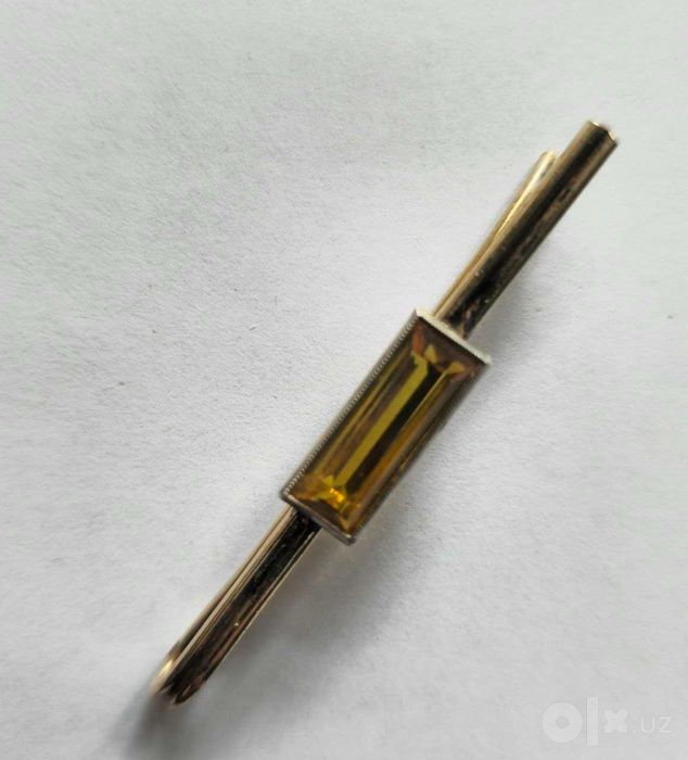 Заколка для галстука. Серебро с по золотой.