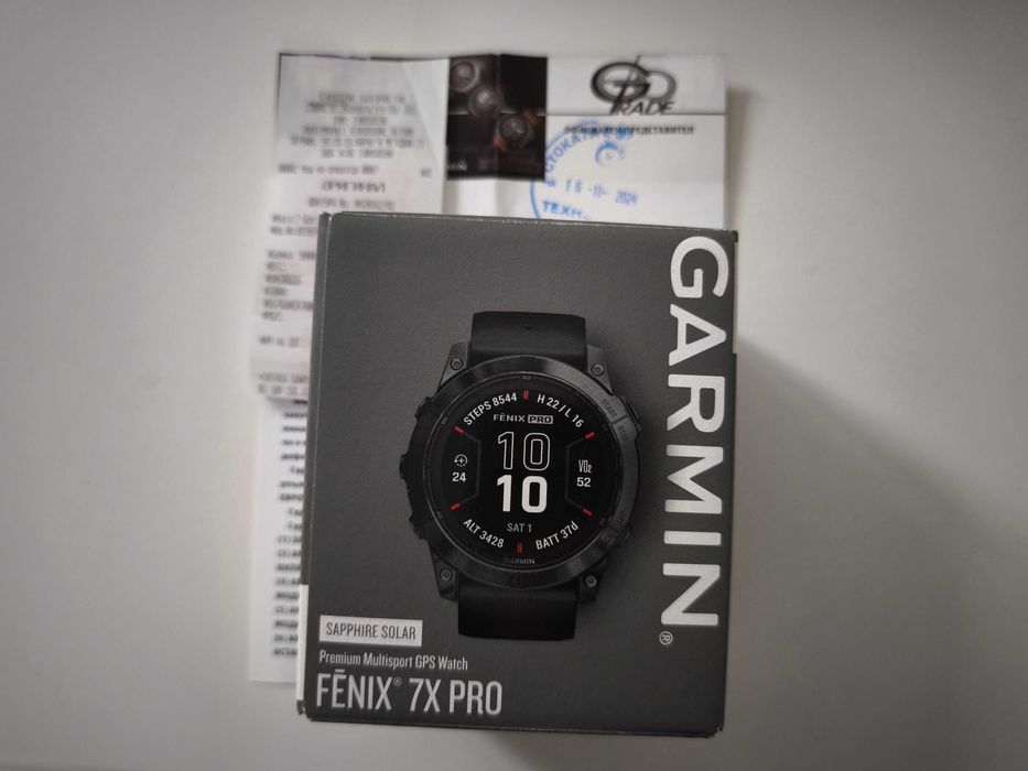 смарт часовник Garmin Fenix 7x Pro Sapphire Carbon  Titanium Solar