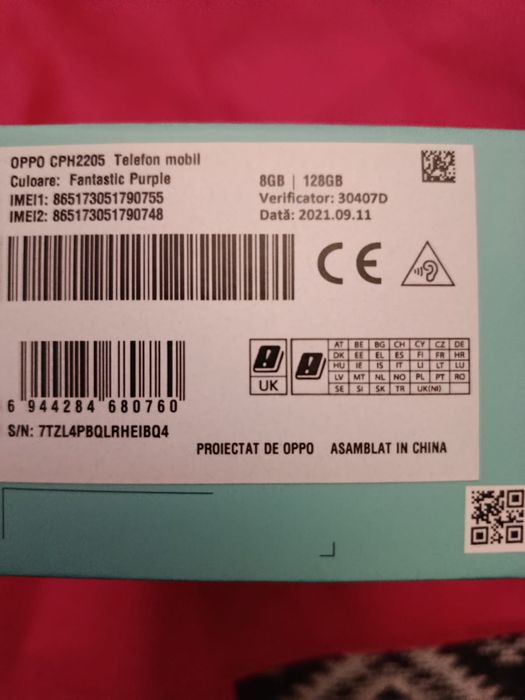 Oppo Reno5 Lite 128GB 8G Fantastic Purple cu husă