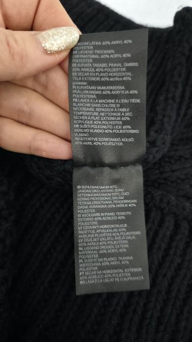 Pulover tricotat H&M pentru femei, bleumarin inchis/negru, marimea S