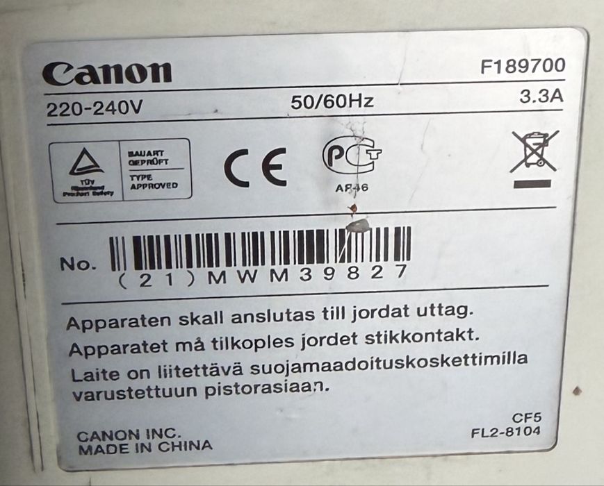 Принтер canon f189700