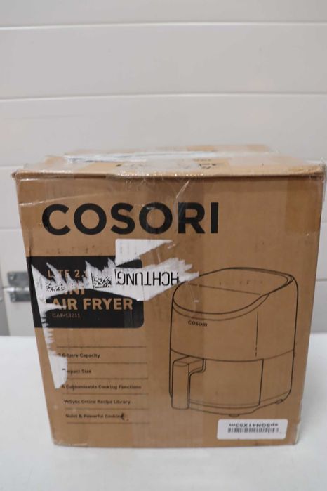Малък фритюрник Cosori Lite 2.1 Qt, макс. 400°F, 4 в 1, 97% по-малко олио, сив | Идеален за общежития, апартаменти, кемпери, тих,