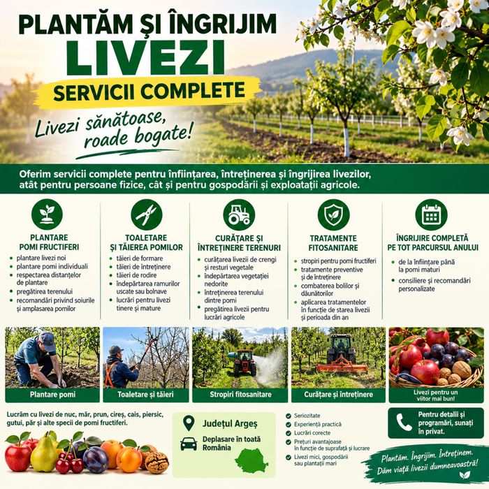 Plantăm si ingrijim livezi – SERVICII COMPLETE