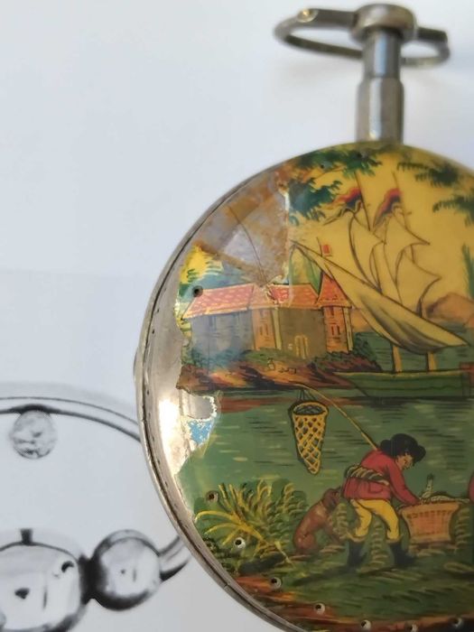 На търг от 1 EUR!  Джобен часовник с будилник, швейцария 1780 г.
