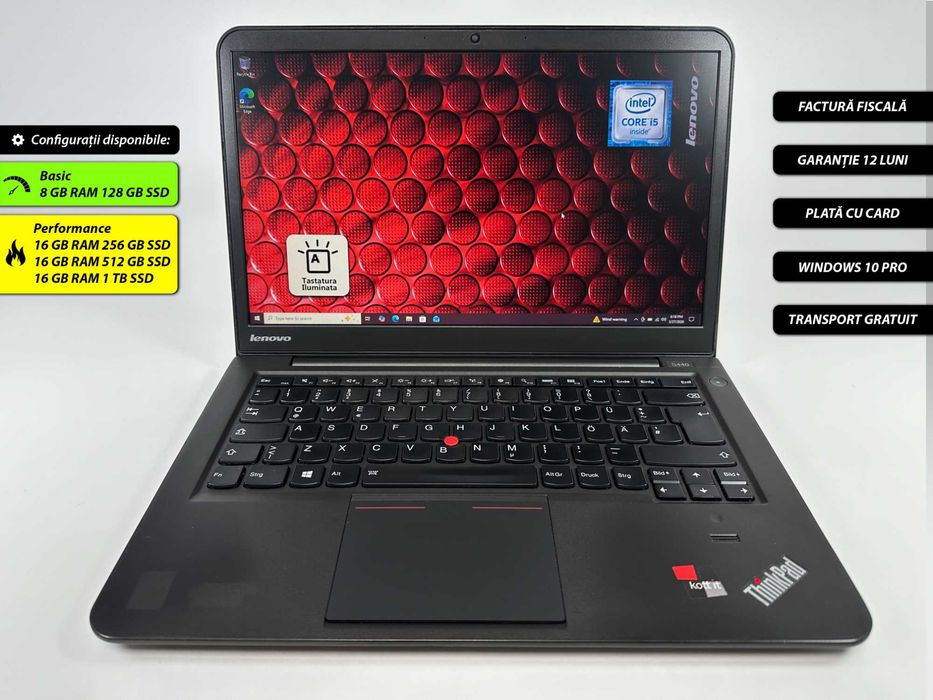 Laptop Lenovo Thinkpad S440 i5 8gb ram 128gb ssd 14 inch Garantie 1 an