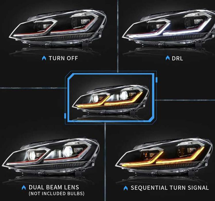 FULL LED фарове VW GOLF 2012-2017