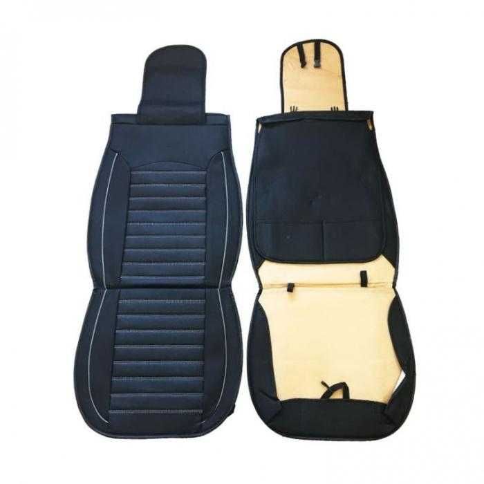 Кожени калъфи да седалки, 2бр Car seat covers, 3 цвята на канта