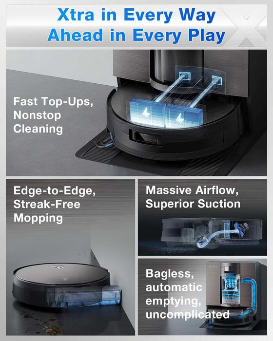 РОБОТ прахосмукачка ECOVACS DEEBOT X11 OmniCyclone 19500Pa [НОВА]