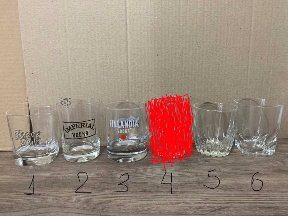 Чаши за уиски, водка и ракия. НОВИ.
