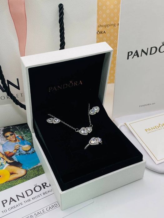 Pandora набор(кольцо,серьги,подвеска)