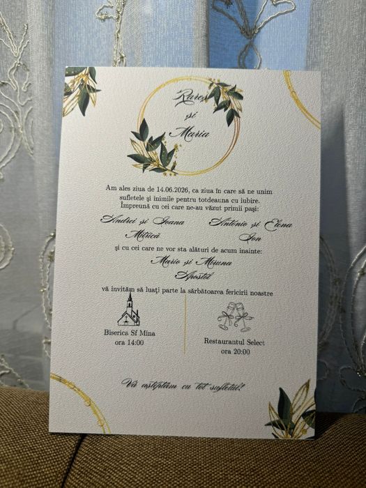 Invitații de nuntă/botez