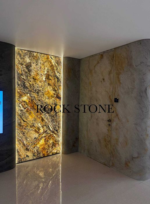 Декор для ТВ, натуральный камень, панель каменный шпон Dekor panel