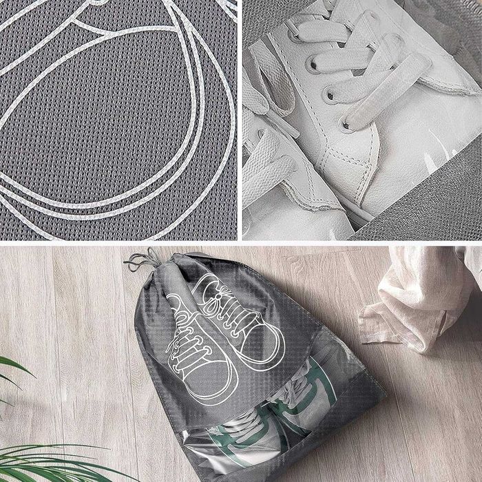 Geanta depozitare pantofi pentru calatorii inchidere cu snur 43x32 cm