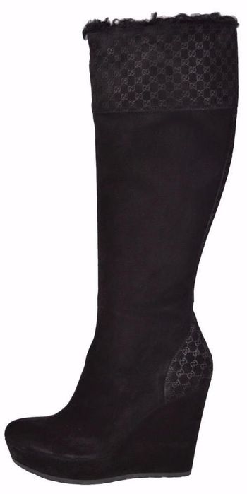 Замшевые сапоги GUCCI