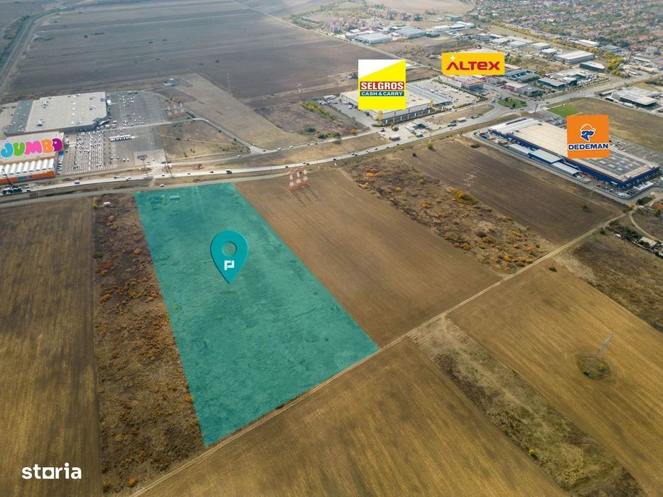 Teren de 55.340 mp, vis-a-vis de Jumbo, Arad