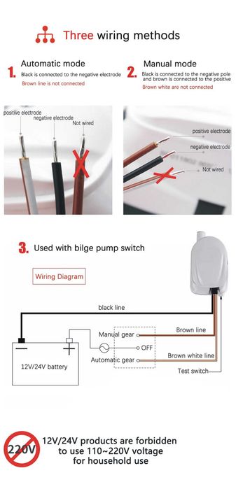 12V волта 1100GPH=4200л/час отводнителна потопяема водна помпа