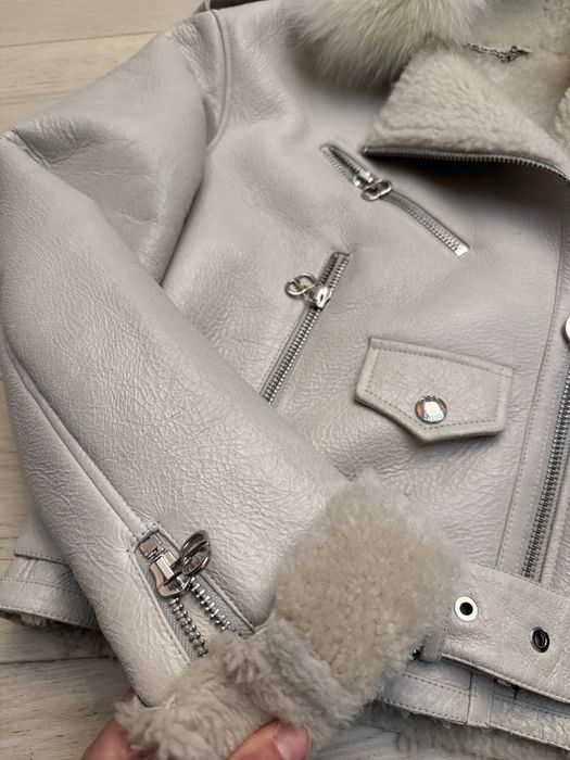 Geaca piele naturala cu blana naturala