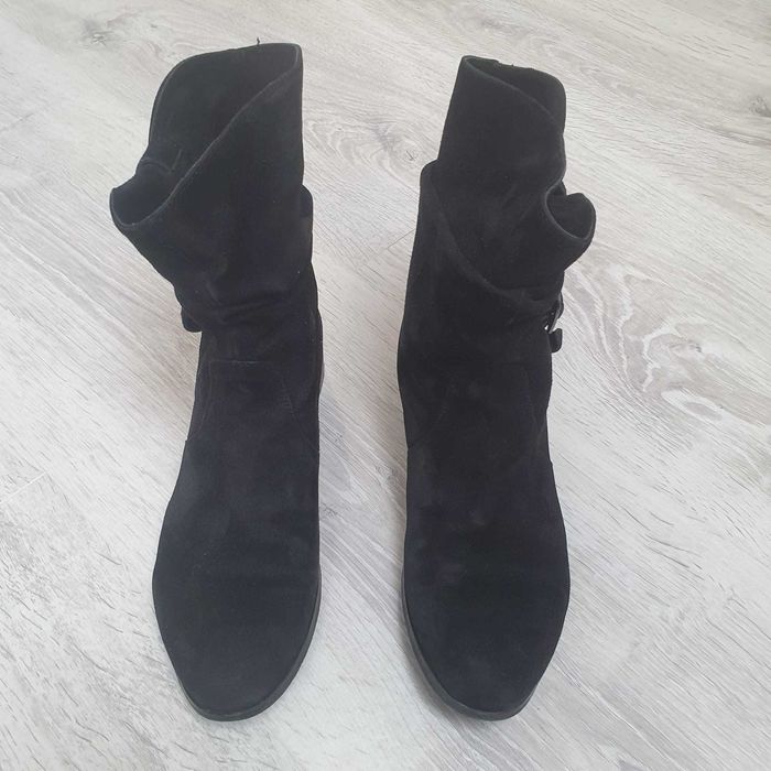 Ghete dama, Negru, Piele intoarsa, 37