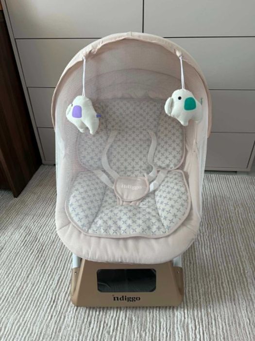 Leagăn / Balansoar electric 3D Motion BabyHug™ – Beige pentru bebe / nou-nascut