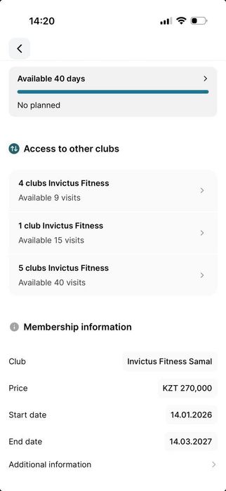Абонемент в Invictus Samal