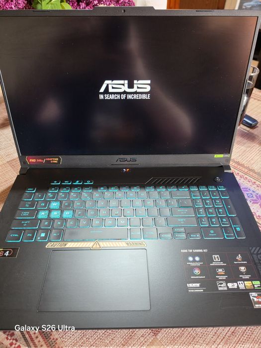 Asus TUF Gaming Laptop A17 /CPU  R7 7735/GPU 4060/16gb DDR5/ 17incha 144hz Full Hd! Като нов!