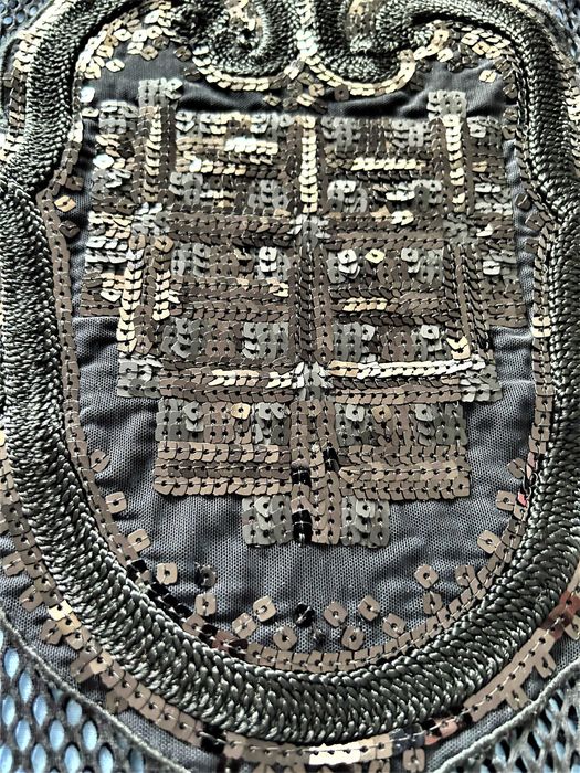 Body de plasa negru cu aplicatii de paiete negre Freeda