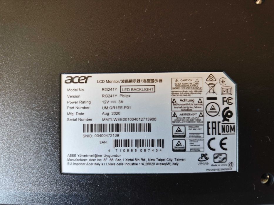 Монитор Acer Nitro RG241YPbiipx