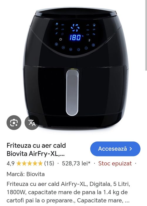 Airfyer/friteuza Biovita XL 5 litri