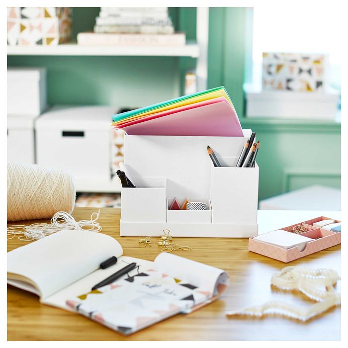 Organizator de birou alb, 5 piese