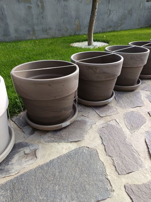 Ghiveci granit cu farfurie