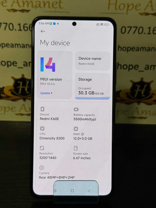 Hope Amanet P10/REDMI K60E 512 GB